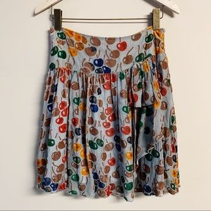 Free People Sheer Cherry Velvet Burnout Skirt